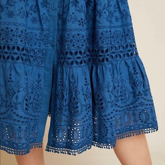NWT Anthropologie Robin Tiered Eyelet Midi Dress - Picture 5 of 6